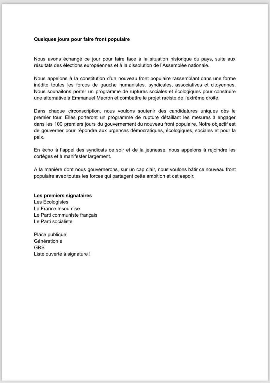 Poussé par leurs bases les parties de gauche s&rsquo;unissent