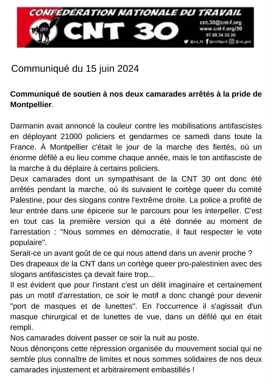 Deux compagnons arrêtés àMontpellier !
