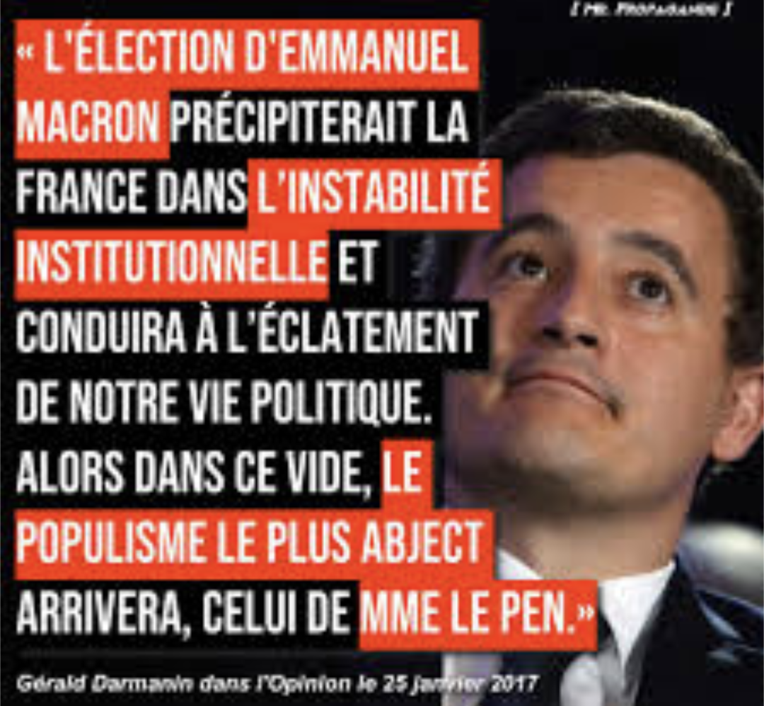 Comme quoi sur un malentendu même Darmanin peut faire preuve de sagacité !