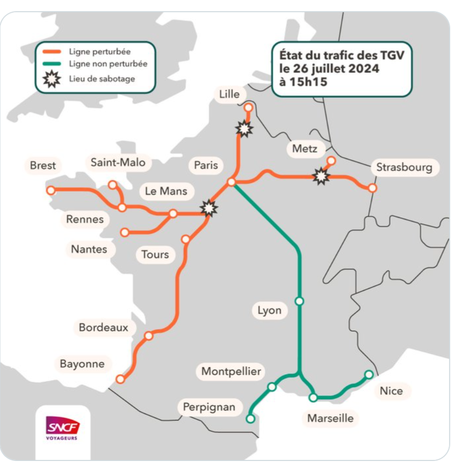 L&rsquo;état du trafic à 16 heures: 1 train 3 sur la ligne Atlantique, deux heures de retard sur les la ligne Nord et Est