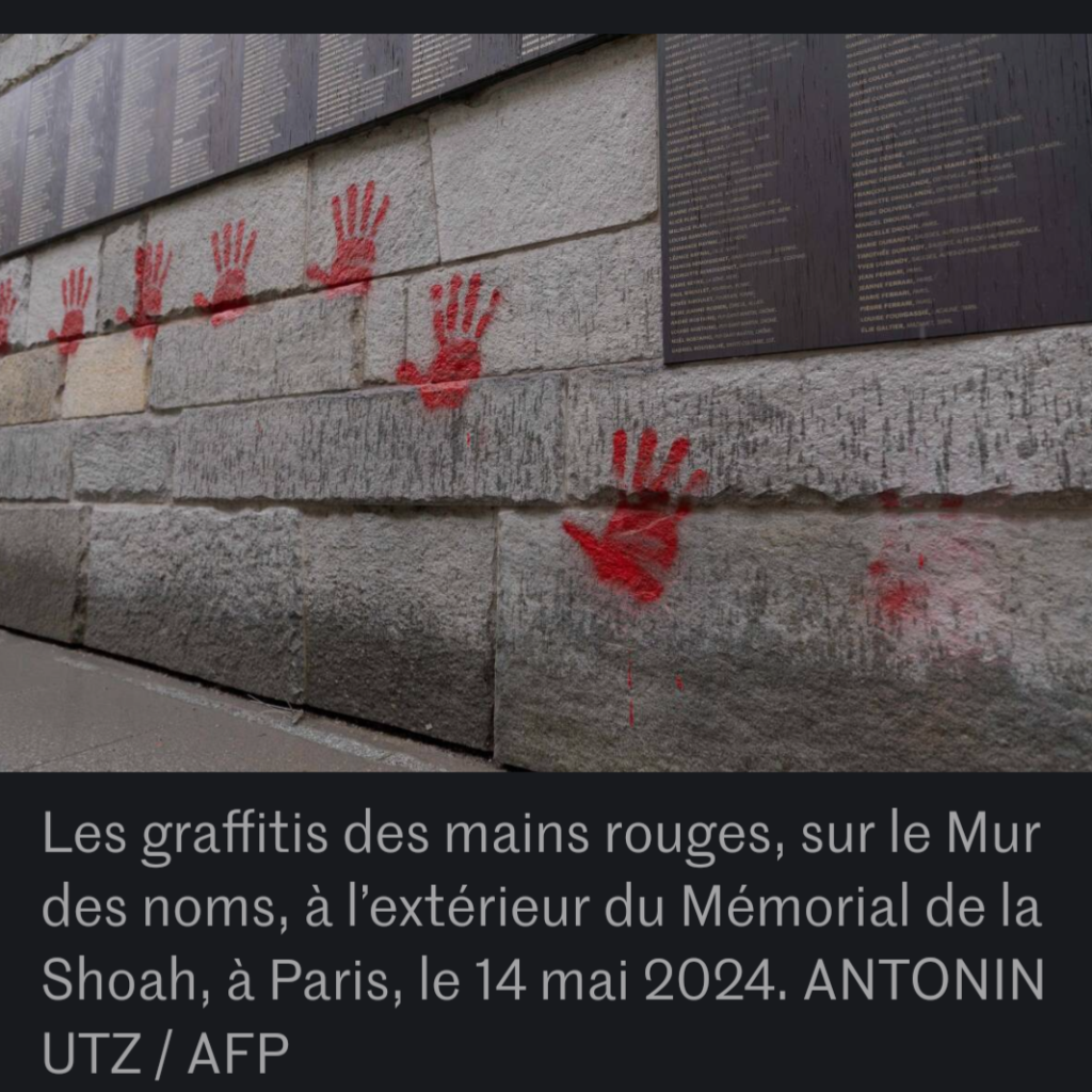 Mains rouges au Mémorial de la Shoah : trois Bulgares d&rsquo;extrême droite, soupçonnés d&rsquo;avoir commis les graffitis, arrêtés… N&rsquo;en déplaise à certains seul l&rsquo;ED est antisemite