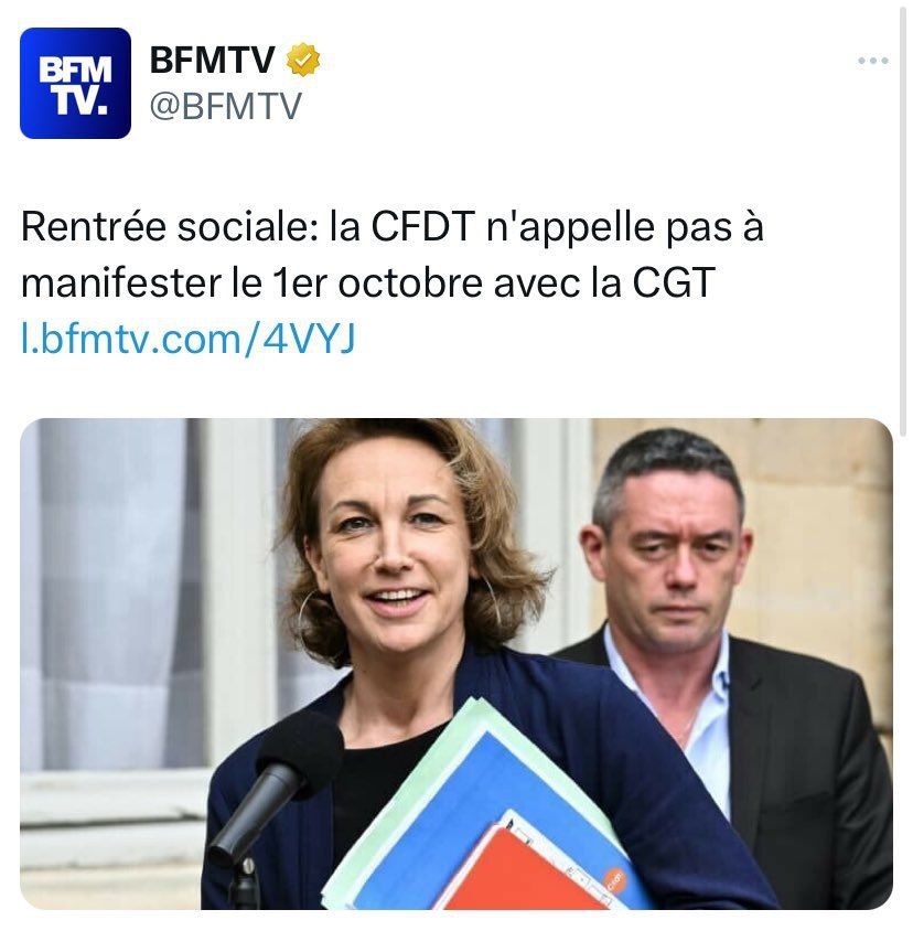 Bonne nouvelle, la CFDT &lsquo;e se joint pas à l&rsquo;appel de La Ceget&rsquo;