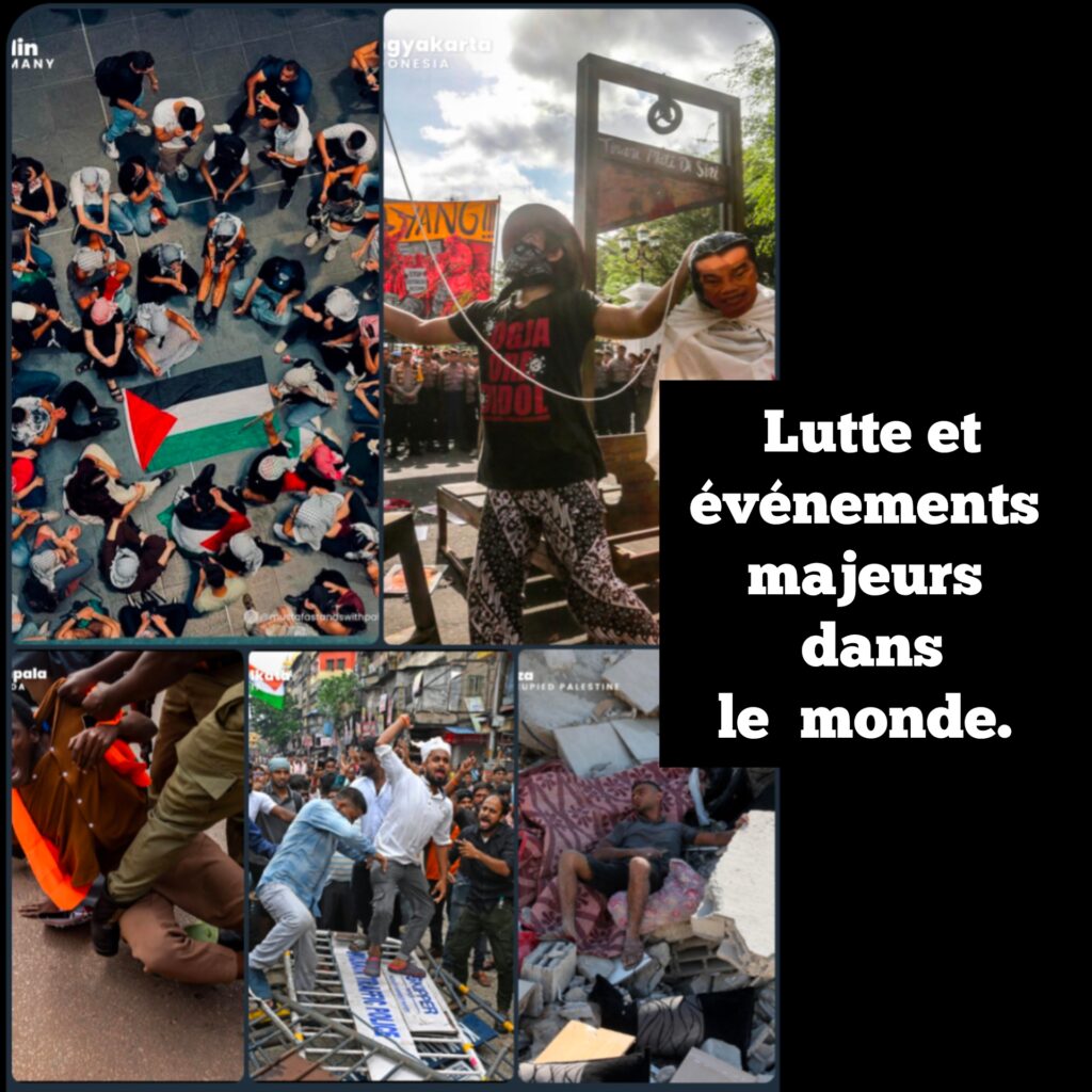 Lutte et événements majeurs dans le monde entier.