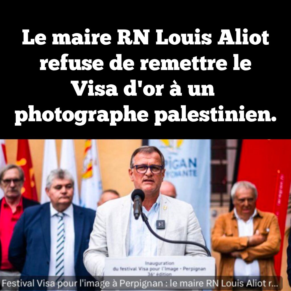 Le maire RN Louis Aliot refuse de remettre le Visa d&rsquo;or à un photographe palestinien.