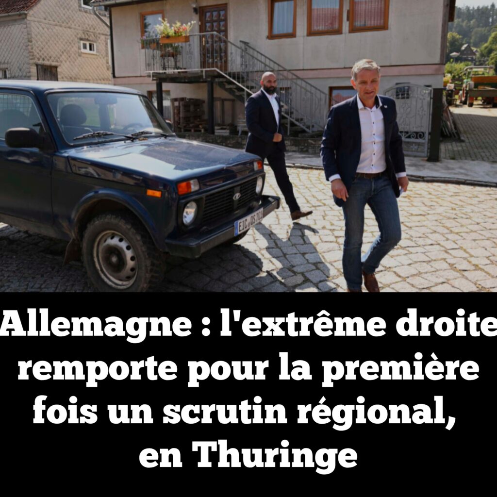 Allemagne : l&rsquo;extrême droite remporte pour la première fois un scrutin régional, en Thuringe