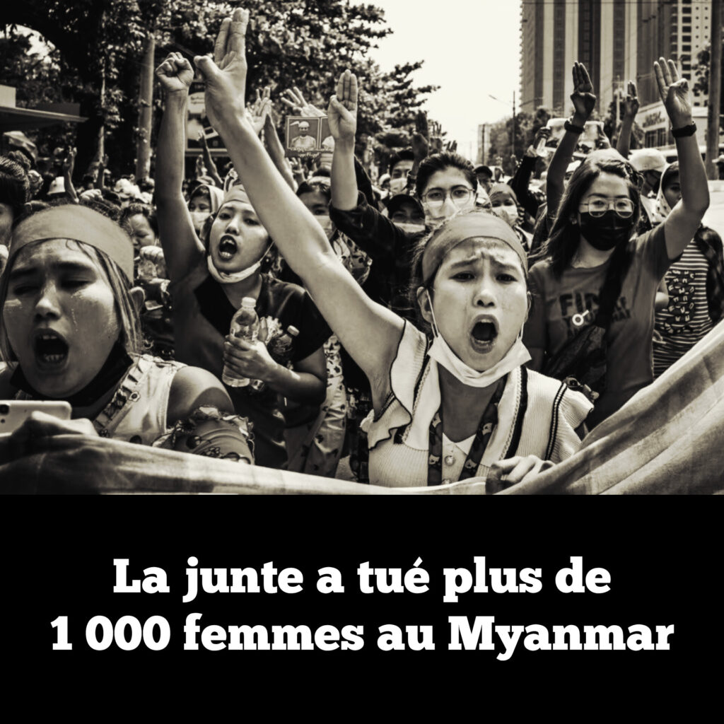 La junte a tué plus de 1 000 femmes au Myanmar