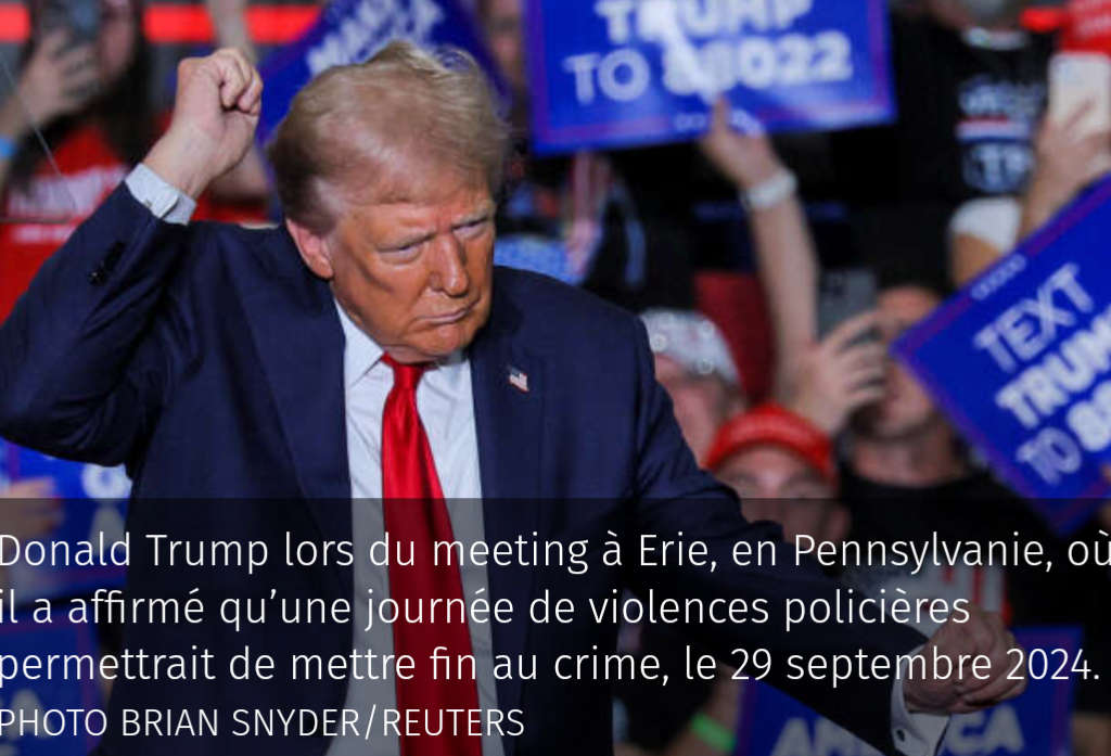 Trump suggère une journée de violences policières pour mettre fin à la criminalité