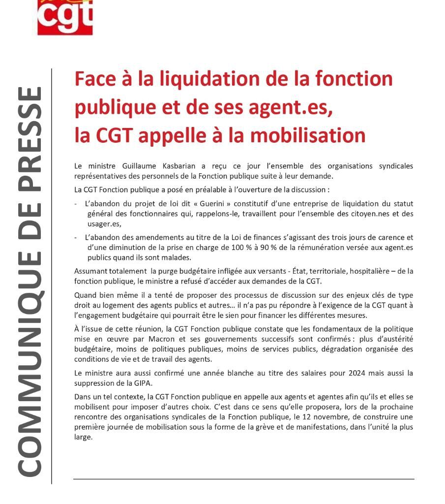 Fonction publique : Kasbarian met le feu aux poudres, les syndicats appellent à la grève