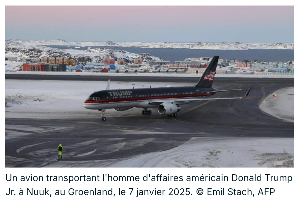 Donald Trump Jr en visite au Groenland, territoire autonome du Danemark convoité par son père: « Le Groenland est aux Groenlandais », lui rétorque la Première ministre danoise