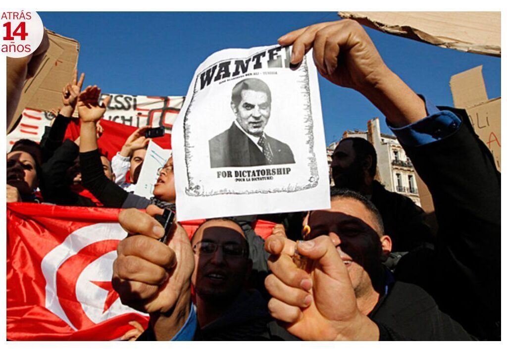 14 janvier 2011 , Début des « printemps arabes », suite a l&rsquo;immolation par le feu d&rsquo;un marchand ambulant  nommé Mohamed Bouazizi, paix !
