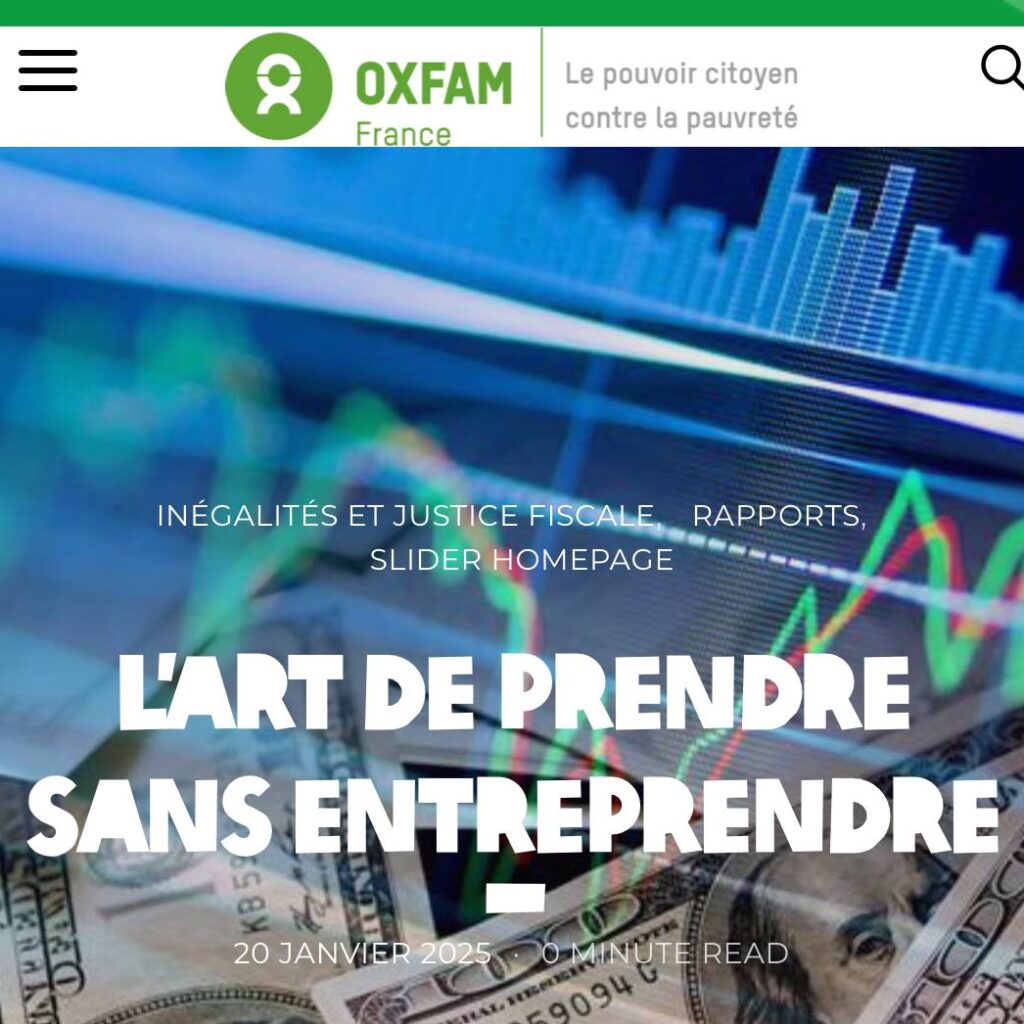 Oxfam: » La richesse des milliardaires a augmenté de 2 000 milliards de dollars en 2024, soit trois fois plus vite qu’en 2023 « ,