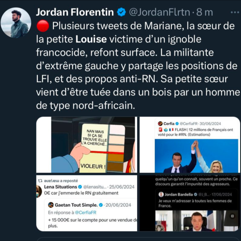 S&rsquo;en prendre a la famille d&rsquo;une gamine mort il y a quelques heuree…. qu&rsquo;elle indignité dont seul l&rsquo;extrême droite la plus ignoble serait avoir le secret….