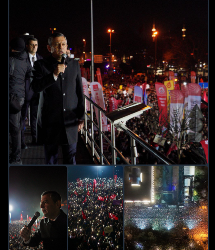 Ozgur Ozel, chef du CHP, lors des manifestations contre le gouvernement turc d&rsquo;Erdogan : Ce soir, à Istanbul, un moment historique s&rsquo;écrira !