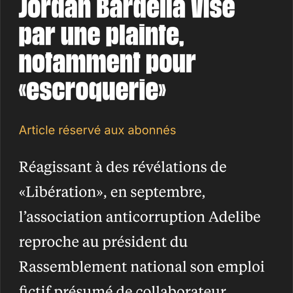 « Aujourd’hui, ce n’est pas seulement Marine Le Pen qui est injustement condamnée : c’est la démocratie française qui est exécutée », a réagi Jordan Bardella… Je comprends tes craintes pour la « démocratie »