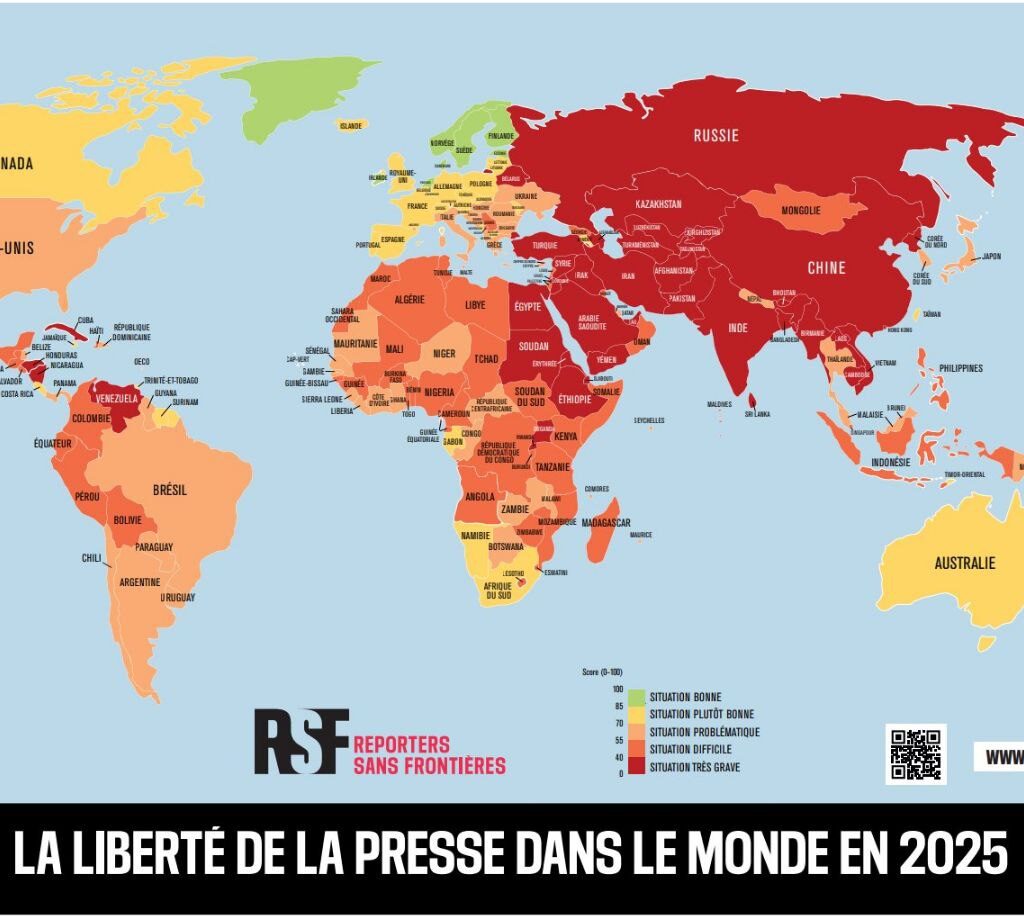 Liberté de la presse :Concentration, précarité et répression minent l&rsquo;information libre,  la France chute, le monde s&rsquo;enfonce!