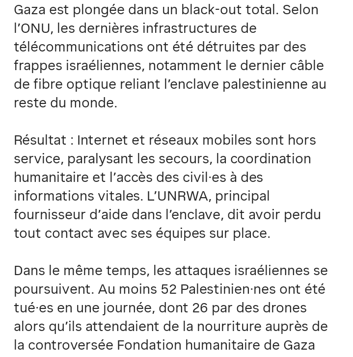 Gaza coupé du monde