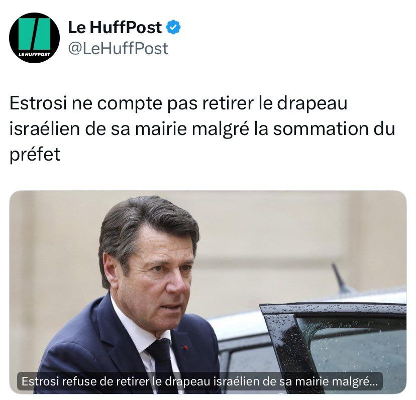 Estrosi ne veut pas retirer le drapeau israélien de sa mairie, malgré la sommation du préfet