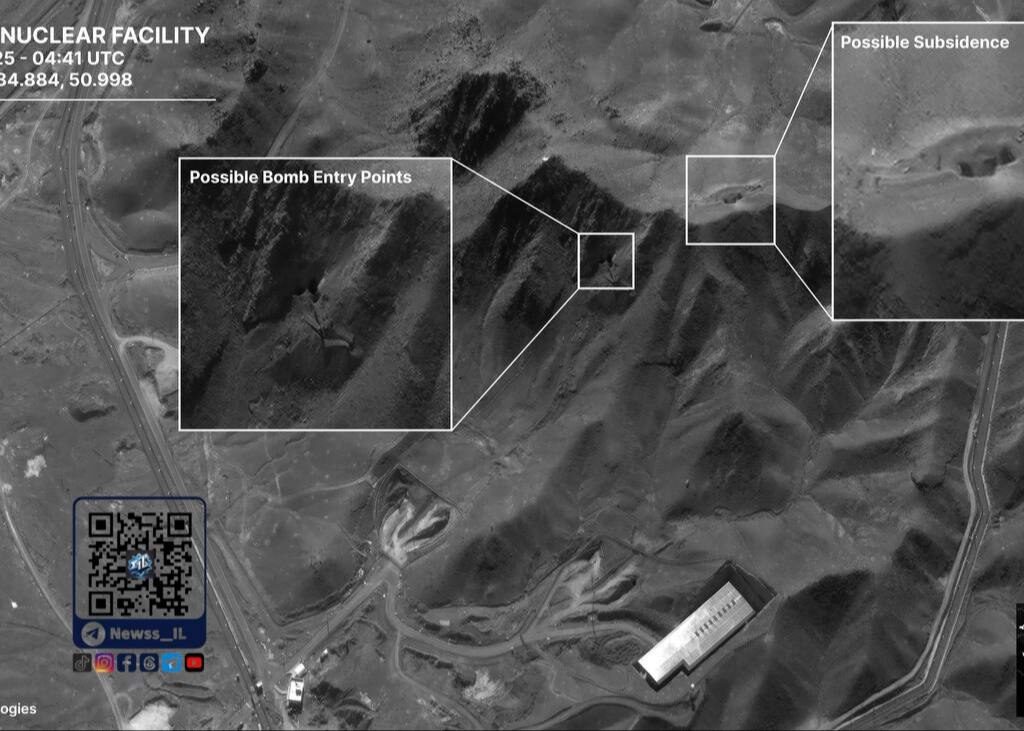 D&rsquo;après l&rsquo;analyse d&rsquo;une image satellite prise ce matin depuis Fordow, deux points de pénétration auraient été localisés.